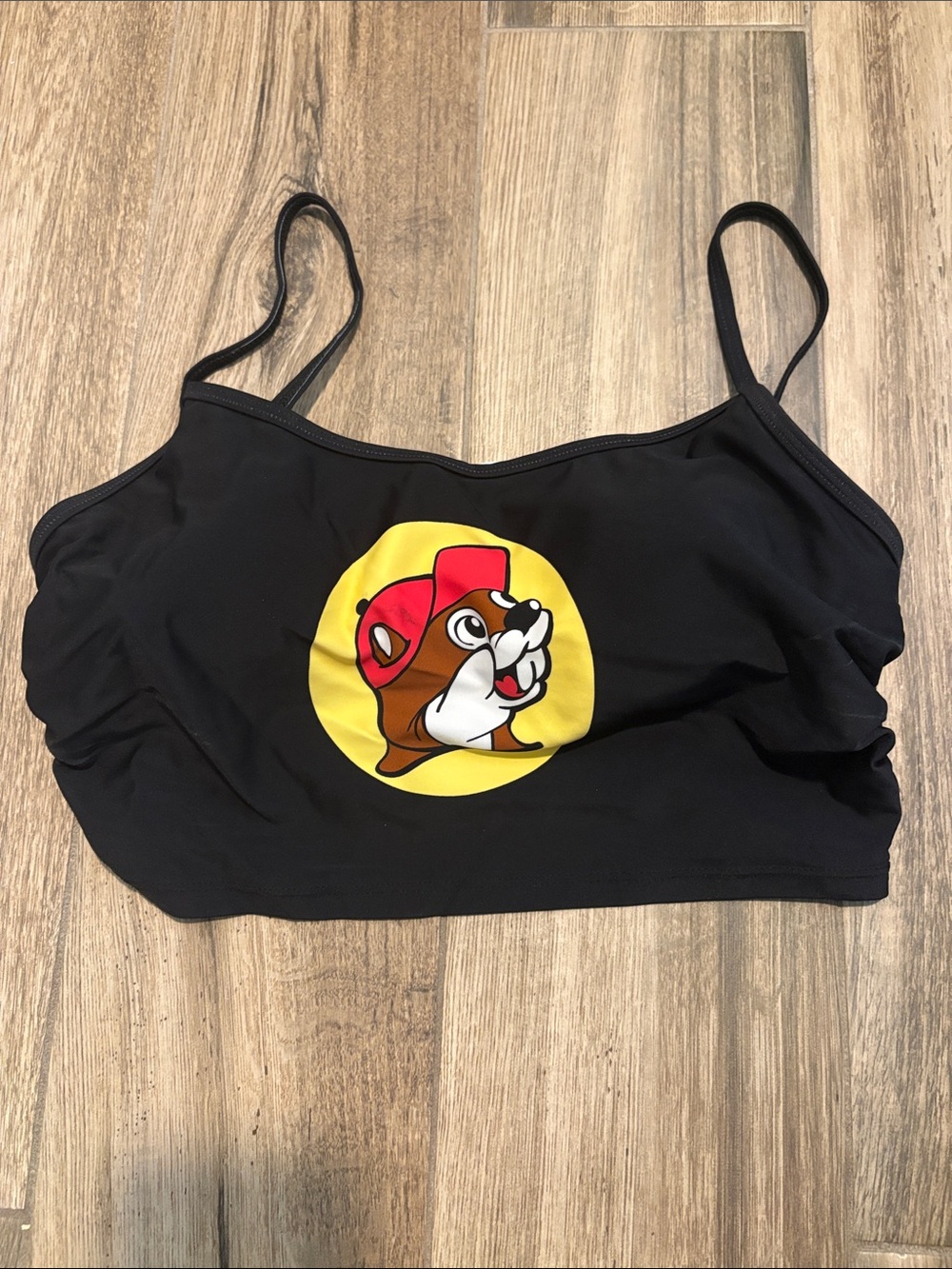 Buc-ee’s Black Logo Crop Bikini Top Medium